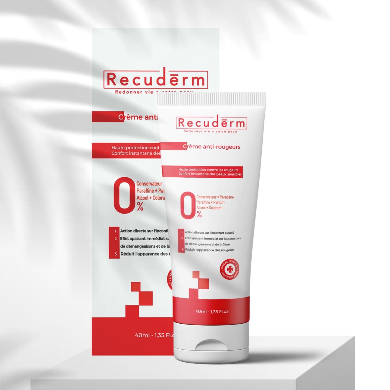 Recuderm RECUDERM CRME ANTI-ROUGEURS 40ml - Prix au Maroc