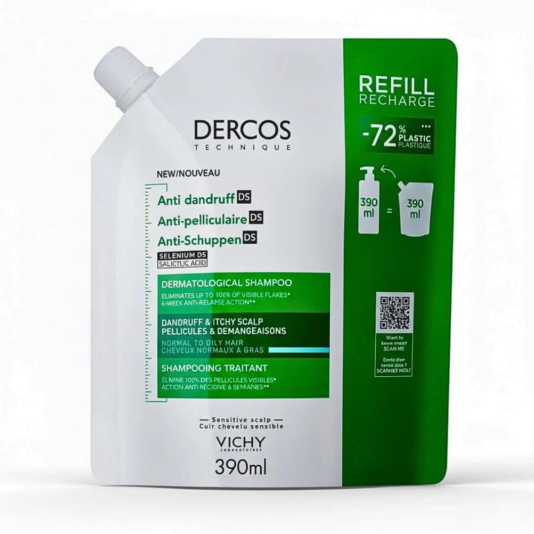 Vichy VICHY DERCOS ECO-RECHARGE SHAMPOOING ANTIPELLICULAIRE CHEVEUX NORMAUX  GRAS 390ml - Prix au Maroc