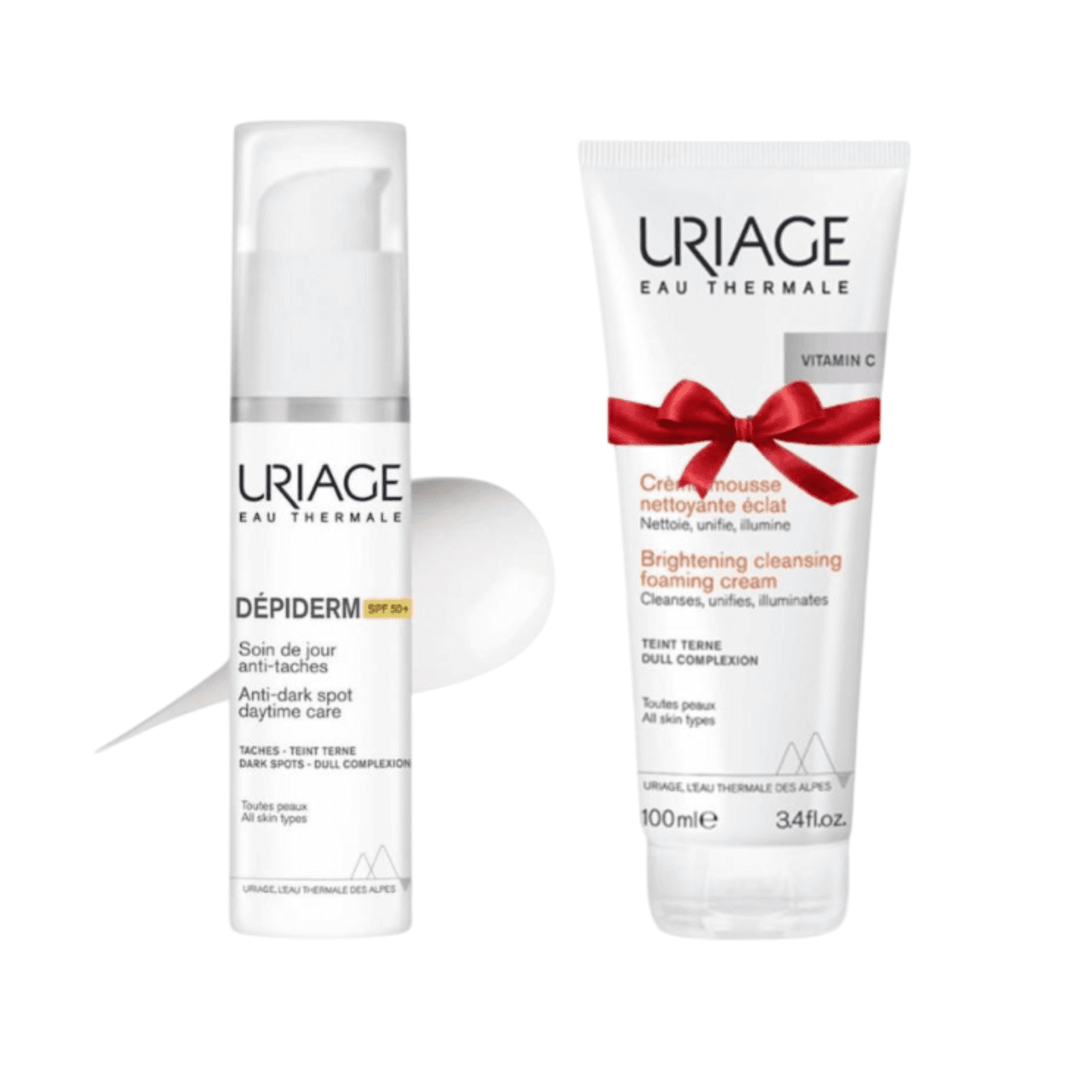 Uriage URIAGE COFFRET DEPIDERM SPF 50 SOIN DE JOUR HAUTE PROTECTION ANTI-TACHES BRUNES 30ML  URIAGE DEPIDERM CREME MOUSSE NETTOYANTE - Prix au Maroc