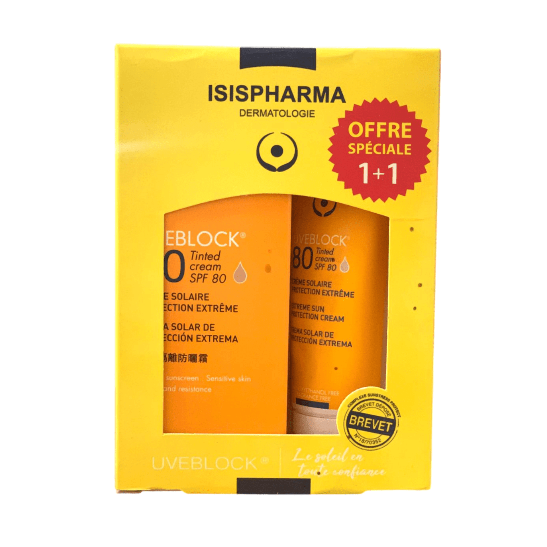 Isispharma ISISPHARMA UVEBLOCK PACK PROMO 80SPF TEINTE - Prix au Maroc