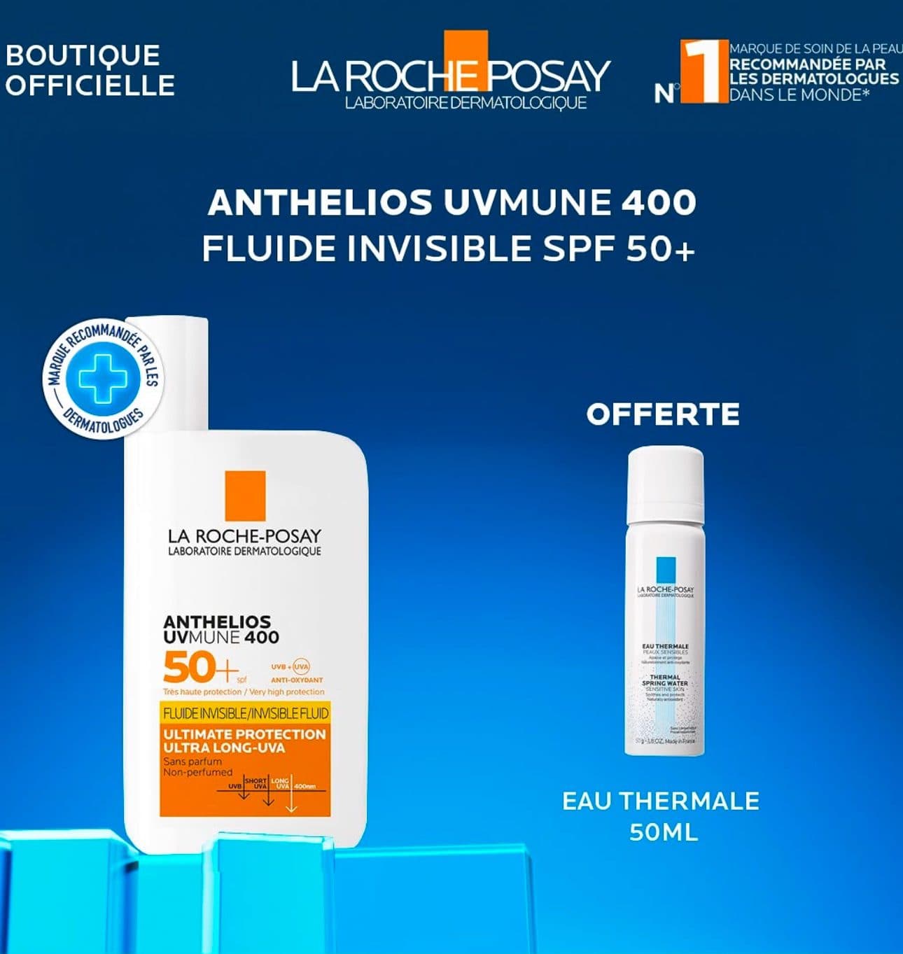 La Roche-Posay LA ROCHE POSAY ANTHELIOS FLUIDE INVISIBLE UVMUNE 400 SPF50 50mL - Prix au Maroc