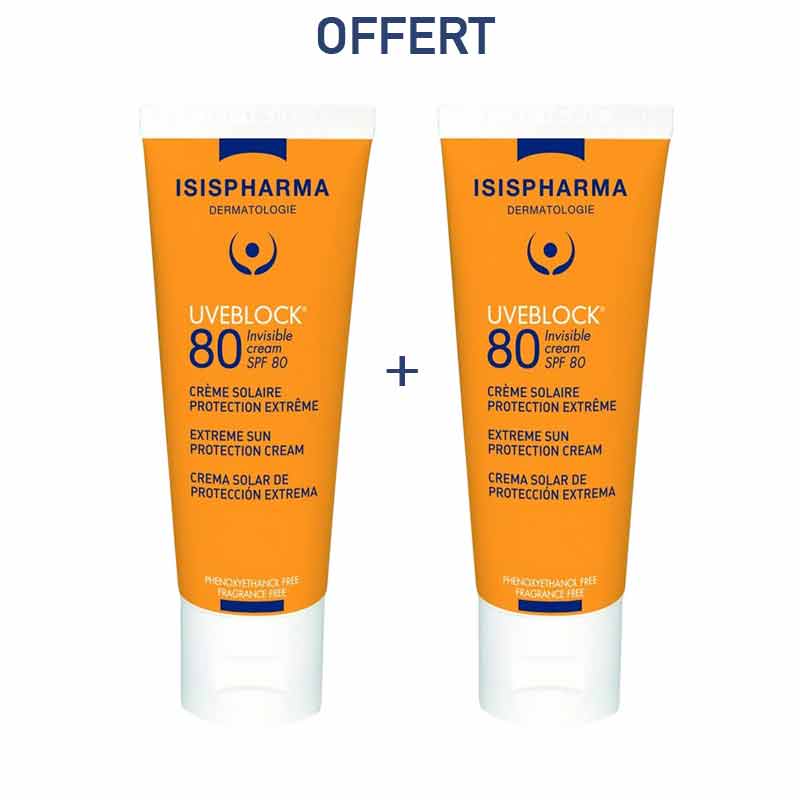 Isispharma ISISPHARMA UVEBLOCK CREME PROTECTION EXTREME SPF80 40mL - Prix au Maroc