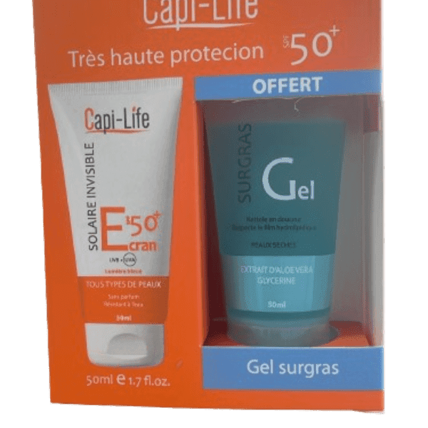 Capi-Life CAPI-LIFE Ecran solaire invisible+ gel nettoyant 50ml offert - Prix au Maroc