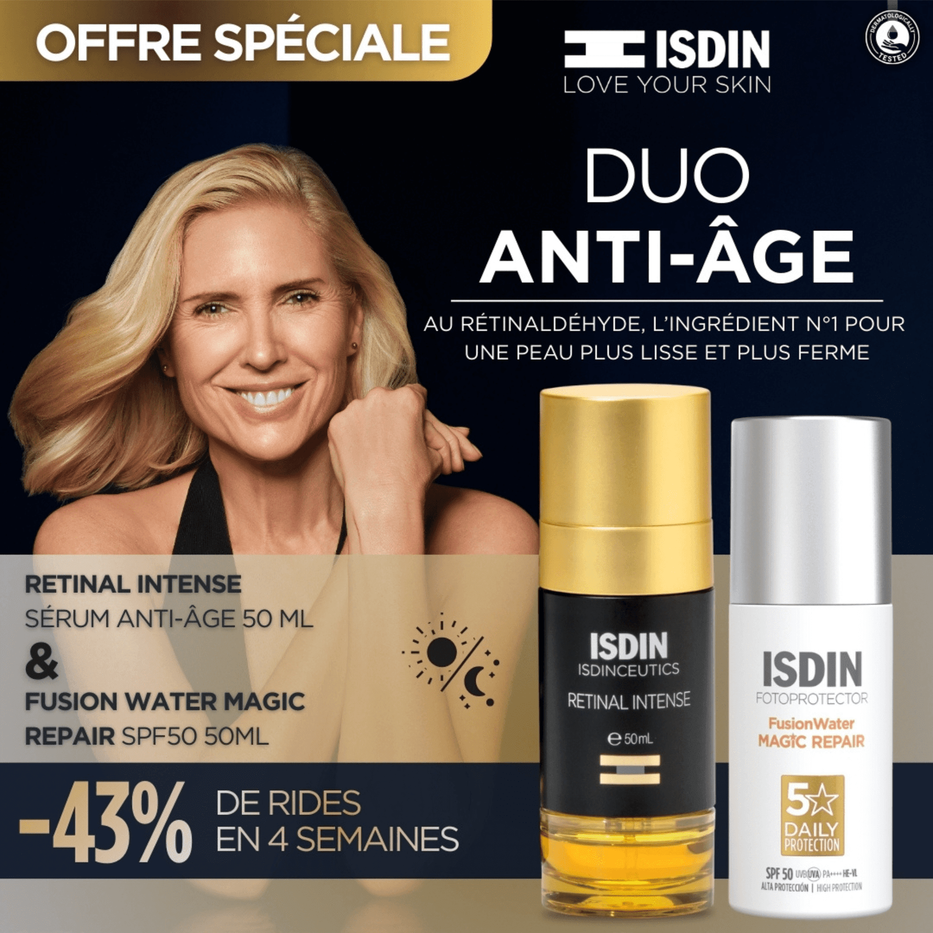 Isdin ISDIN DUO ANTI AGE RETINAL SERUM  AGE REPAIR ECRAN - Prix au Maroc