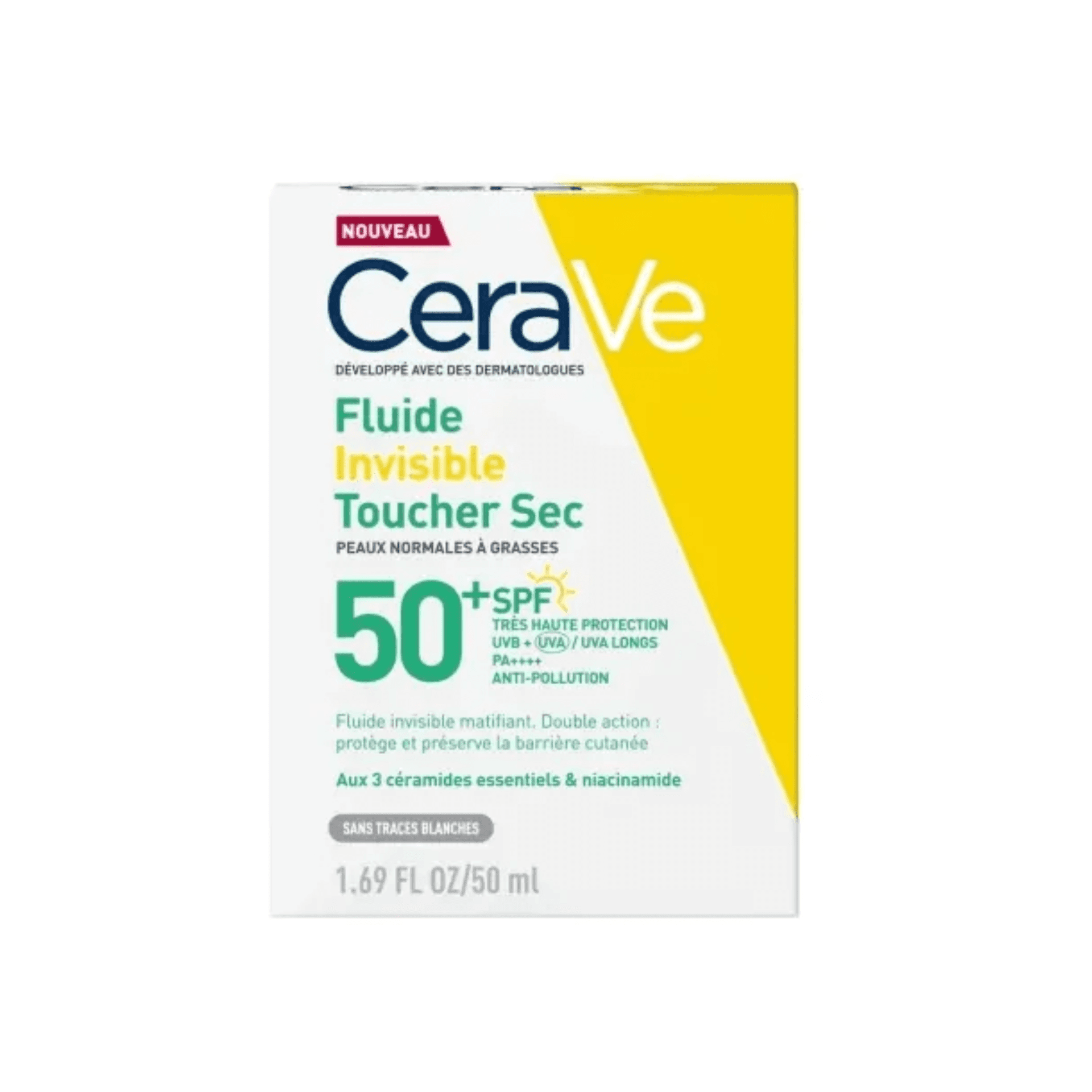 CeraVe CERAVE FLUIDE INVISIBLE TOUCHER SEC SPF50 50ML - Prix au Maroc